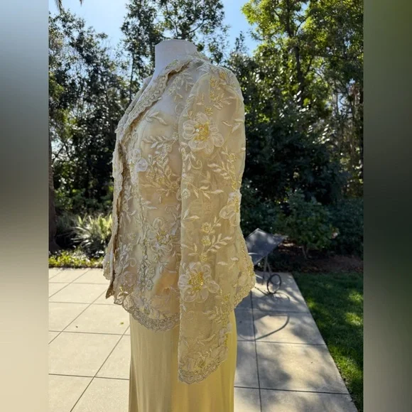 Lucy De Castenou custom 3-pc skirt, cami and hand-embellished jacket - size XL - Picture 4 of 12